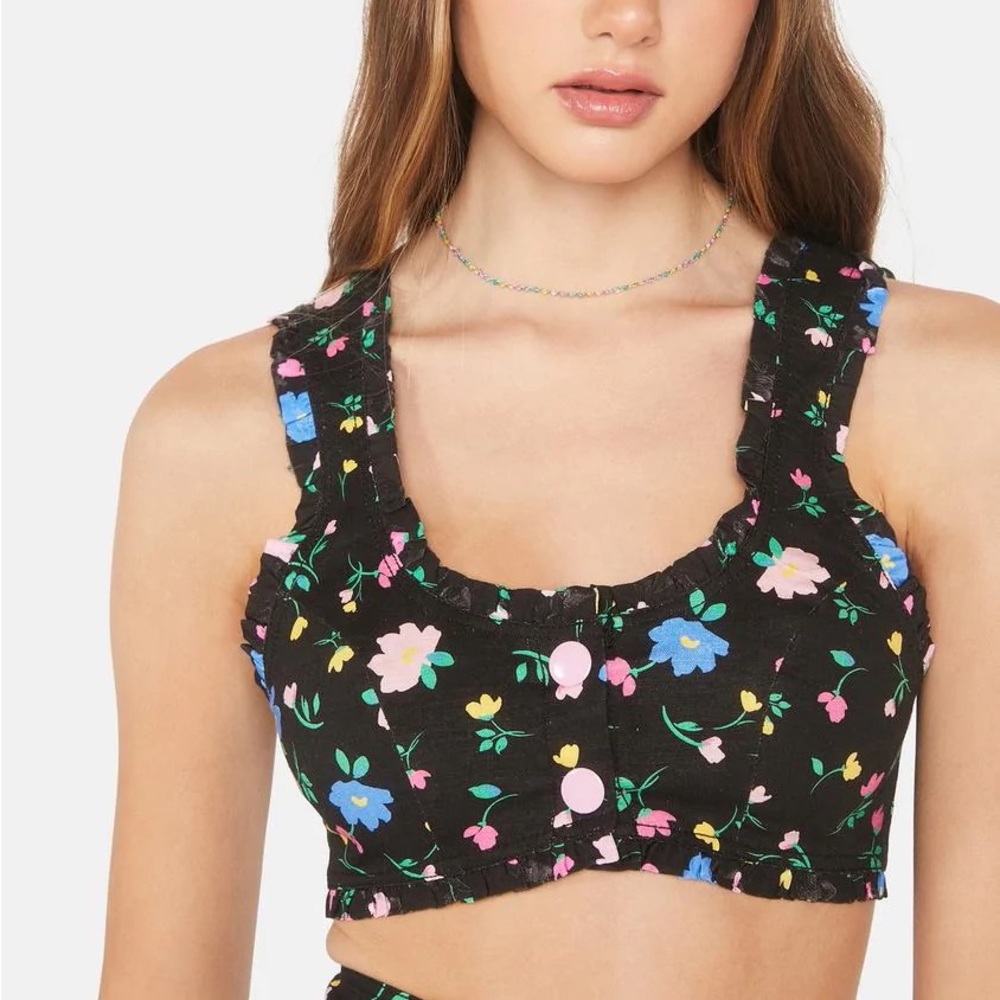 For Love & Lemons Robin Crop Top Size Small